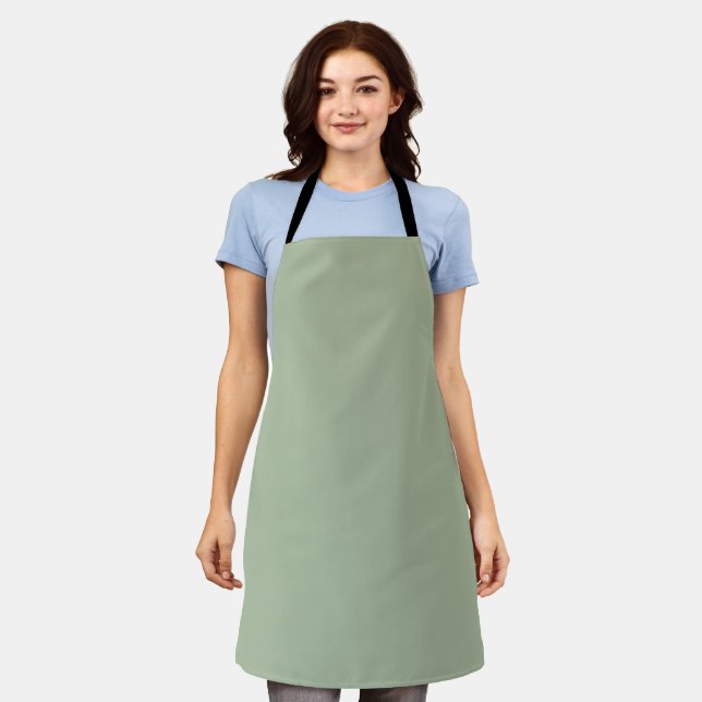 Laurel Green Solid Colour Apron (Worn)