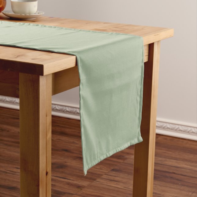 Laurel Green Solid Colour Short Table Runner (In Situ)