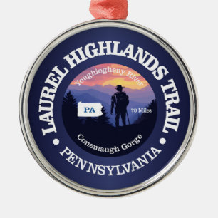 Laurel Highlands Trail (rd2) Metal Tree Decoration