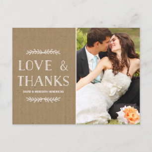 Laurel Kraft Paper   Photo Thank You Postcard