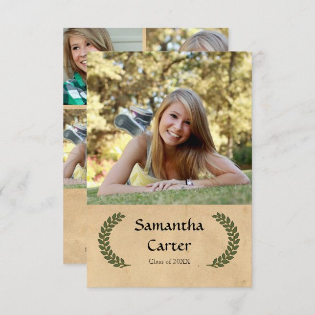 Laurel Leaf - 3x5 Graduation Announcement (Front/Back)