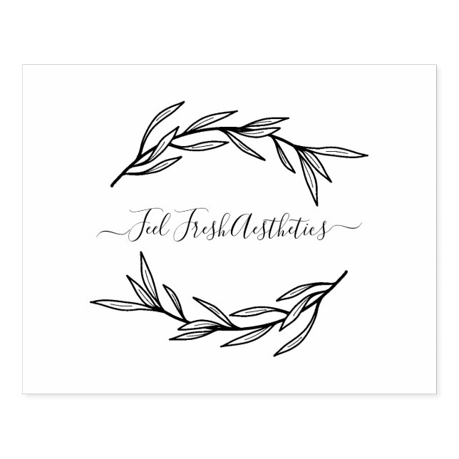 Laurel Leaf Create Your Own Handmade Name Rubber Stamp (Imprint)