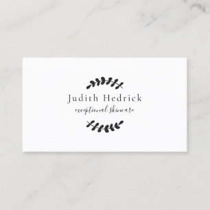 Laurel Leaves Black and White Business Card