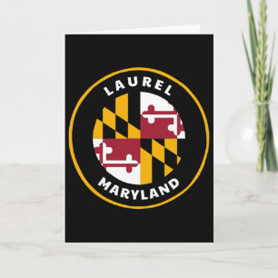Laurel Maryland Md Flag Dge Roundlet Souvenir Card