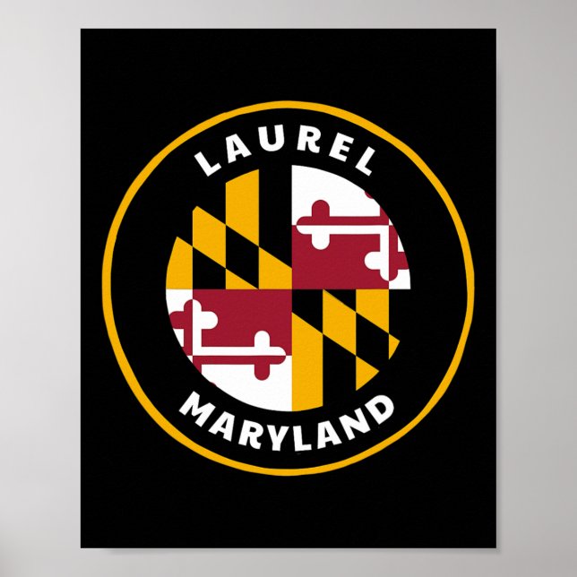 Laurel Maryland Md Flag Dge Roundlet Souvenir  Poster (Front)
