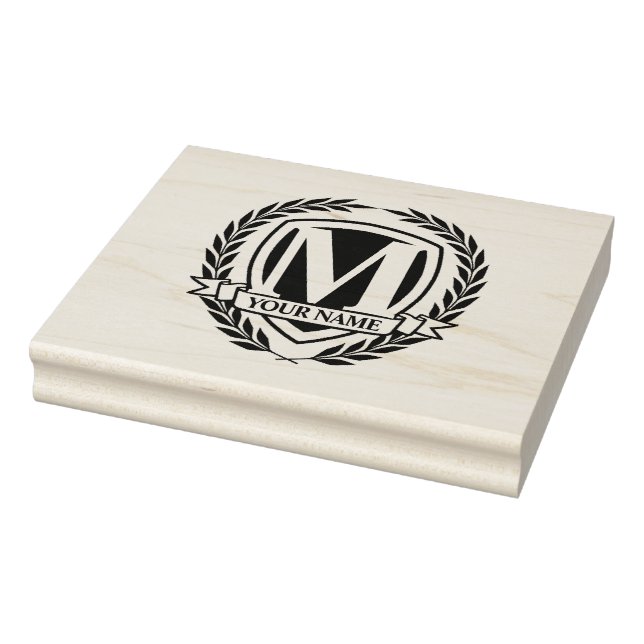 Laurel Monogram Design Rubber Stamp (Stamp)