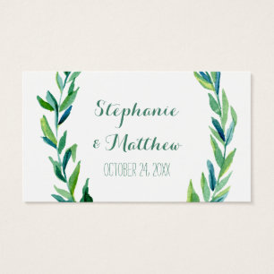 Laurel Olive Leaf Wreath Wedding Favour Gift Tags