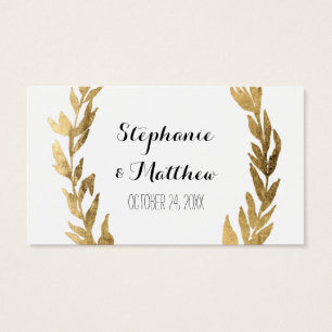 Laurel Olive Leaf Wreath Wedding Golden Gift Tags