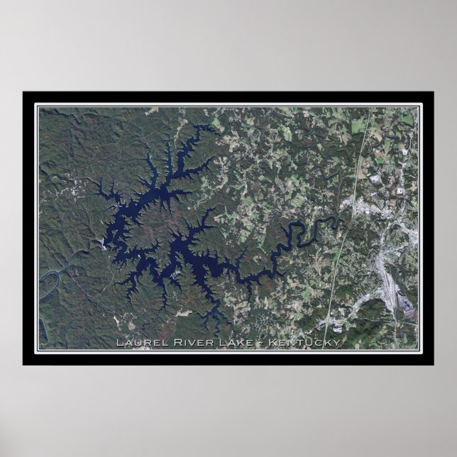 Laurel River Lake Kentucky Satellite Poster Map (Front)