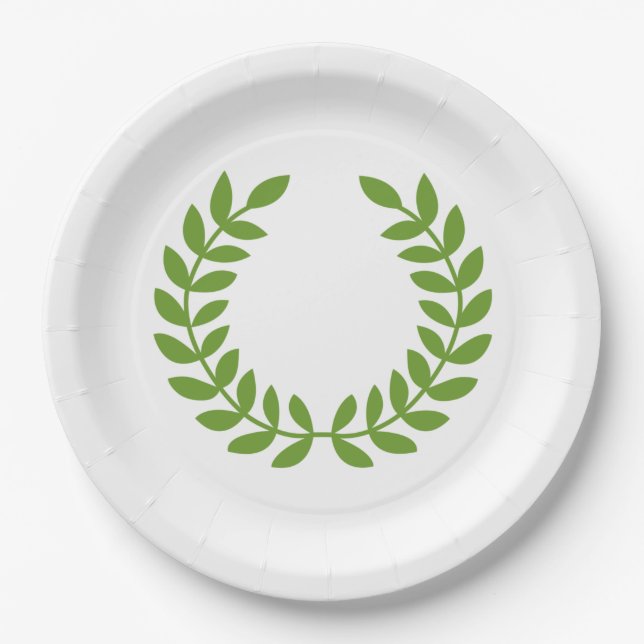 Laurel Wreath (Ancient Greek Symbol) Paper Plate (Front)