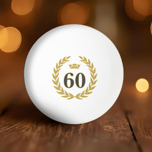Laurel Wreath and Crown 60th Birthday Ping Pong Ball