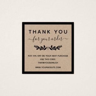 Laurel Wreath Kraft Paper Thank You For Order