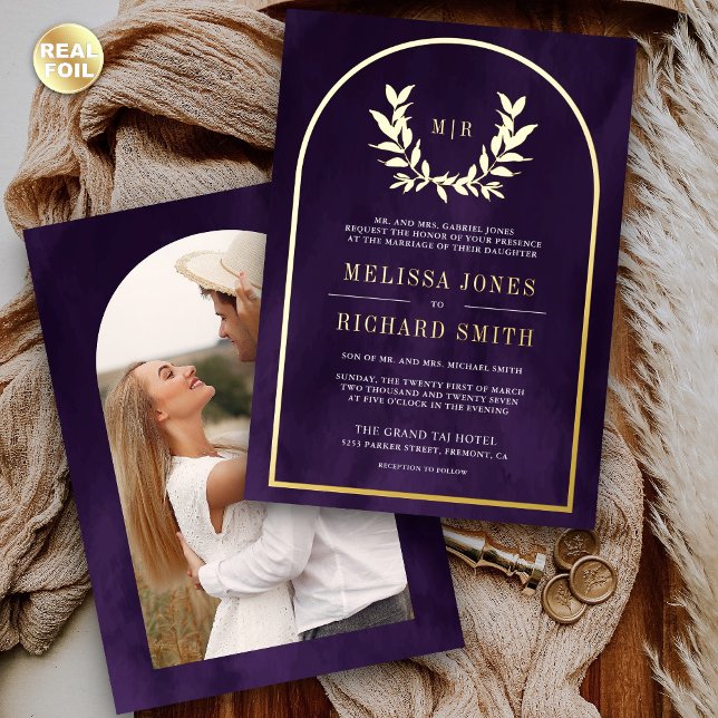 Laurel Wreath Leaves Royal Purple Wedding Gold (Creator Uploaded)