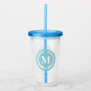 Laurel Wreath Monogram Acrylic Tumbler