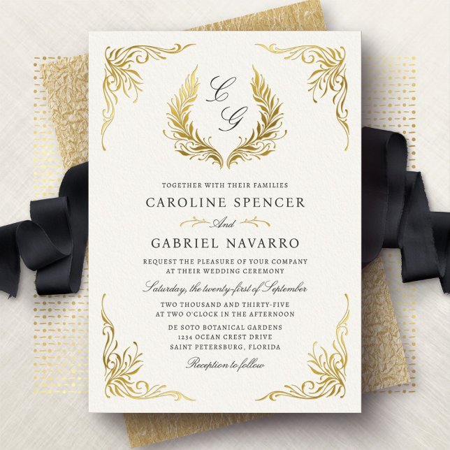 Laurel Wreath Monogram Elegant Wedding (Creator Uploaded)