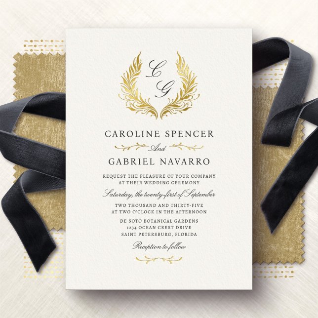 Laurel Wreath Monogram Elegant Wedding (Creator Uploaded)