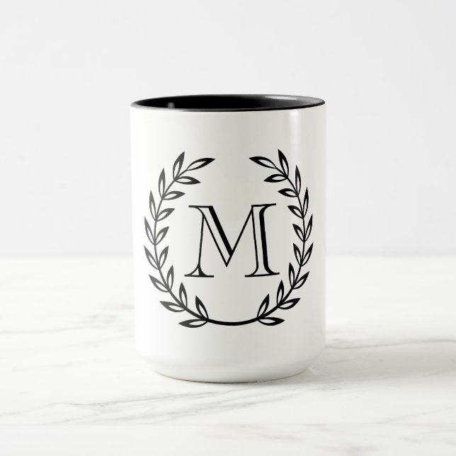Laurel Wreath Monogram Mug (Center)