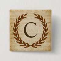 Laurel Wreath Sheet Music Monogram Initial C
