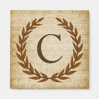 Laurel Wreath Sheet Music Monogram Initial C
