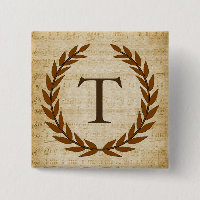Laurel Wreath Sheet Music Monogram Initial T