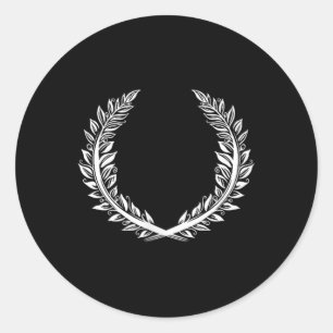 Laurel Wreath Tattoo Art For Winners At The Award Classic Round Sticker