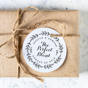 Laurel Wreath The Perfect Blend Wedding Favour Rubber Stamp