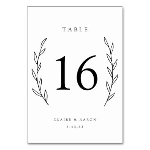 Laurel Wreath Wedding Set Table Numbers