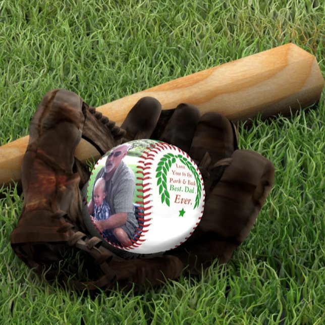 Laurel Wreath Your Photo Baseball Best Dad (Creator Uploaded)