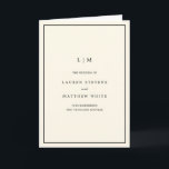 Lauren Cream Monogram Elegant Wedding Programme<br><div class="desc">Simple folded wedding program featuring a modern yet elegant design. The cover has your two initial monogram along with your wedding details in black over a cream / ivory background. The inside has your wedding party on the left side and your order of ceremony on the right side. The backside...</div>