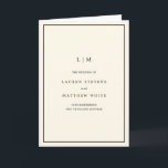 Lauren Cream Monogram Elegant Wedding Programme<br><div class="desc">Simple folded wedding program featuring a modern yet elegant design. The cover has your two initial monogram along with your wedding details in black over a cream / ivory background. The inside has your wedding party on the left side and your order of ceremony on the right side. The backside...</div>