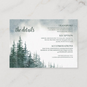 Lauren Detail 3.5x2.5 Winter Evergreen Wedding Enclosure Card