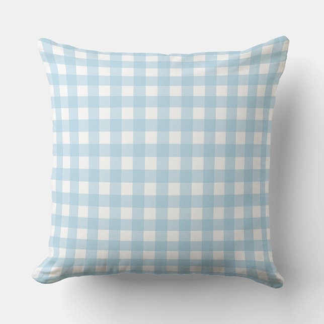 Lauren Gingham Blue Cushion (Front)
