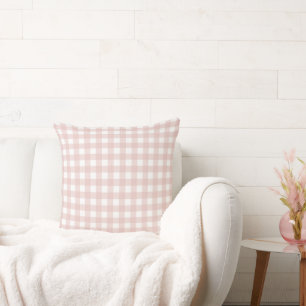 Lauren Gingham Pastel Pink Cushion