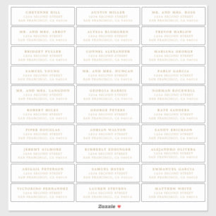 Lauren Gold Guest Address Labels Elegant Wedding
