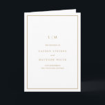 Lauren Gold Monogram Elegant Wedding Programme<br><div class="desc">Simple folded wedding program featuring a modern yet elegant design. The cover has your two initial monogram along with your wedding details. The inside has your wedding party on the left side and your order of ceremony on the right side. The backside has your personal thank you message. All design...</div>