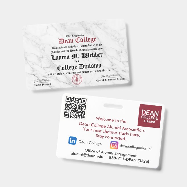 Lauren M. Webber ID Badge (Front & Back)