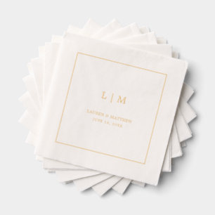 Lauren Monogram Elegant Wedding Foil Napkins
