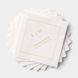 Lauren Monogram Elegant Wedding Foil Napkins