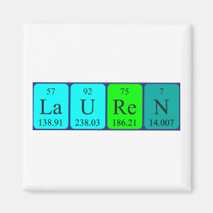 Lauren periodic table name magnet