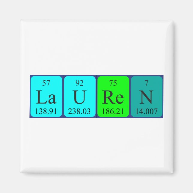 Lauren periodic table name magnet (Front)