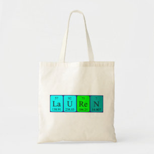 Lauren periodic table name tote bag