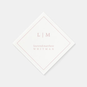 Lauren Pink Monogram Elegant Wedding Napkin