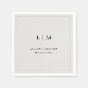 Lauren Silver Monogram Elegant Wedding Napkin