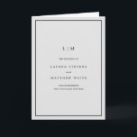 Lauren Silver Monogram Elegant Wedding Programme<br><div class="desc">Simple folded wedding program featuring a modern yet elegant design. The cover has your two initial monogram along with your wedding details in black over a light grey background. The inside has your wedding party on the left side and your order of ceremony on the right side. The backside has...</div>