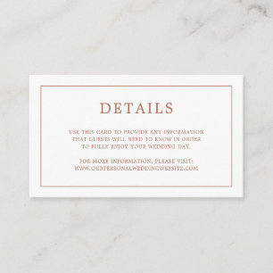 Lauren Terracotta Monogram Elegant Wedding Enclosure Card