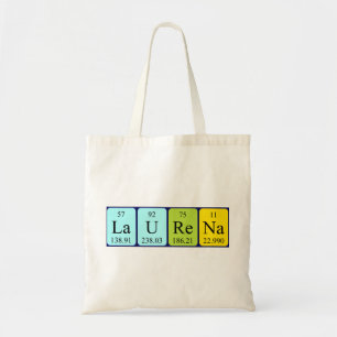 Laurena periodic table name tote bag