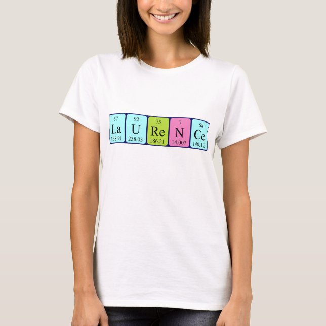 Laurence periodic table name shirt (Front)