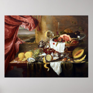 Laurens Craen Still Life with Imaginary View Poster