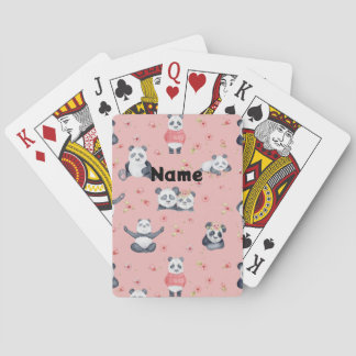 Lauren's Pandas - Personalised Playing Cards