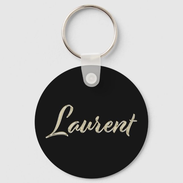 Laurent Name whitegold Button Schlüsselanhänger Key Ring (Front)